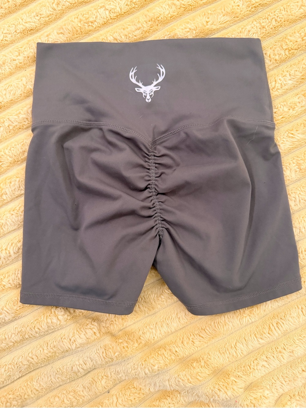NYDJ Slate Gray Activewear Shorts with Deer Logo